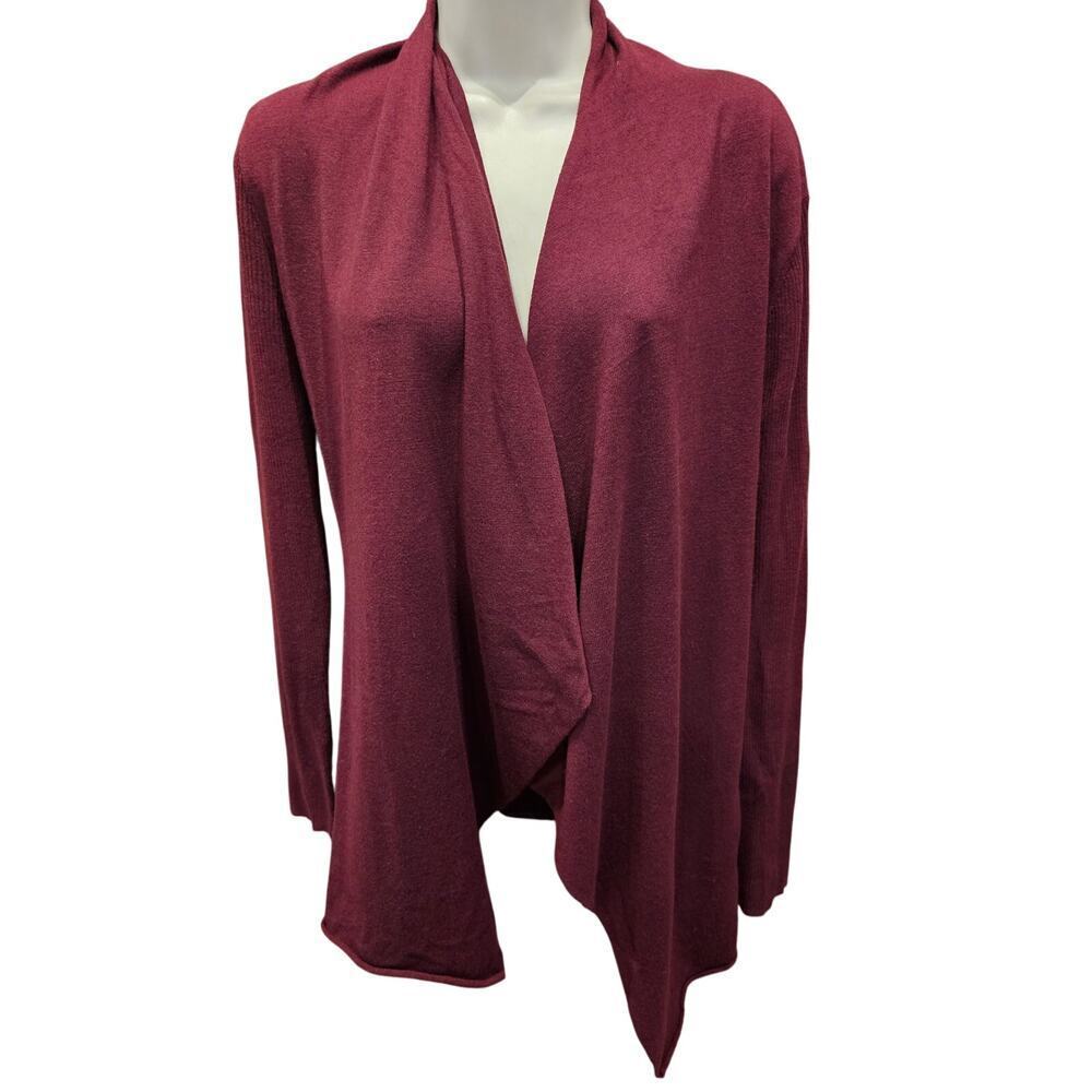 Jofit small S serenity cardigan burgandy red EUC open front sweater warm casual